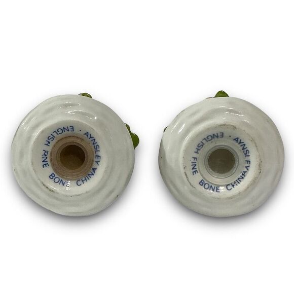 Antique Aynsley Pink Green & White Flower Rose Carnation Dainty English Fine Bon - Picture 5 of 6